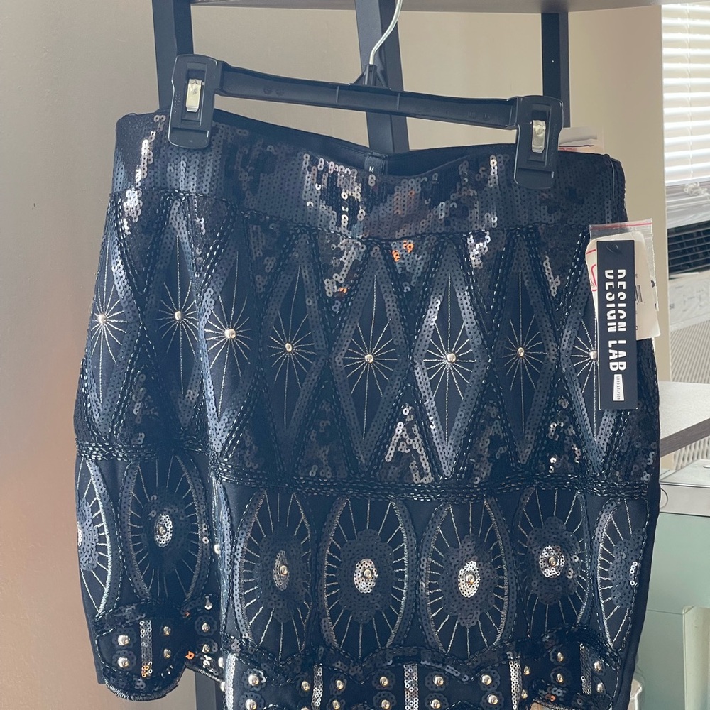 Design Lab Black Sequin Skirt